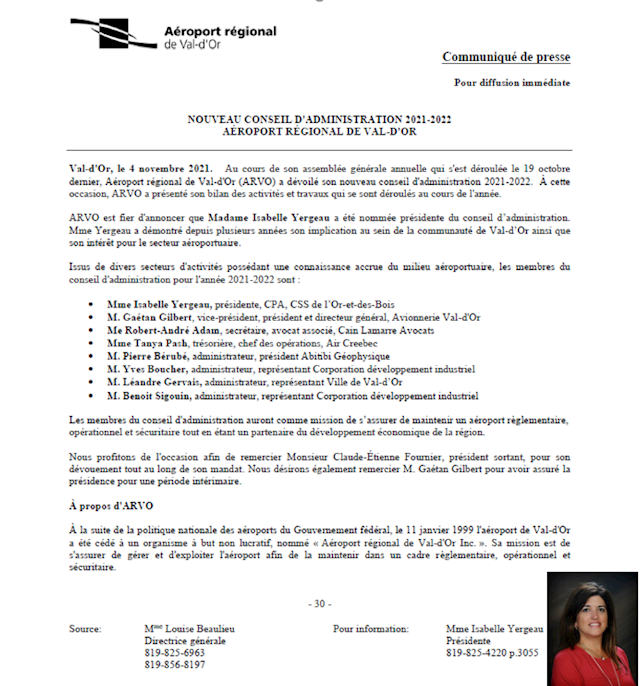 Nouveau conseil d’administration